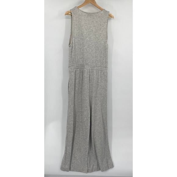 Carbon38 French Terry Jumpsuit Drawstring Cinched Waist Wide Leg Gray Womens XL - Picture 4 of 8